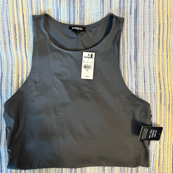 Express Charcoal Gray High Neck Bodysuit Size Medium NWT - Picture 2 of 3